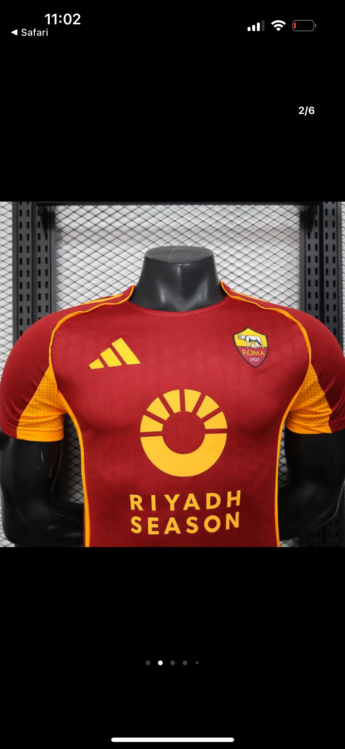 Adidas AS Roma Home Jersey, Lightweight Athletic Performance Shirt for Soccer Fans 2025 2026
