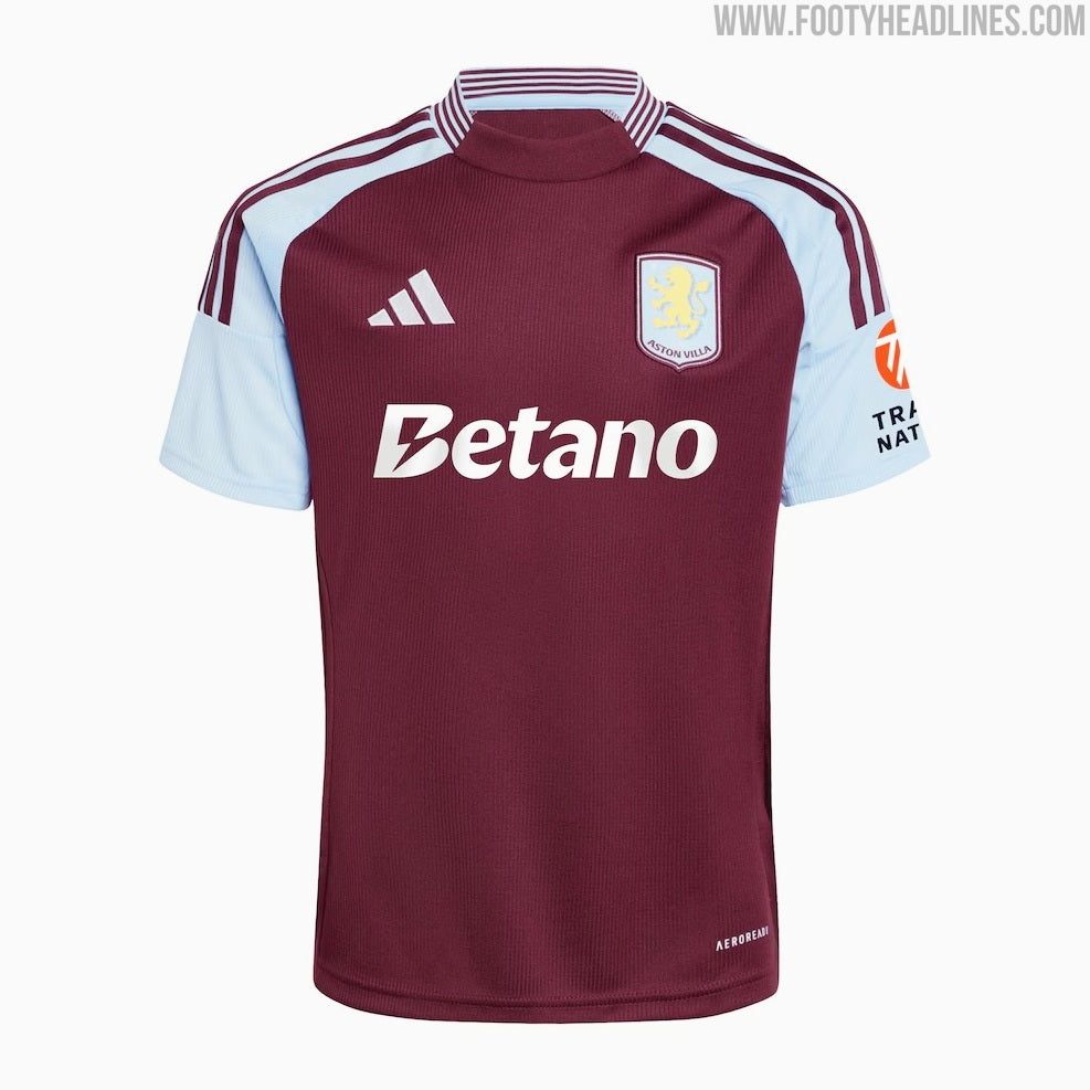 Aston Villa Home Jersey, Lightweight Athletic Performance Shirt for Soccer Fans 2025 2026