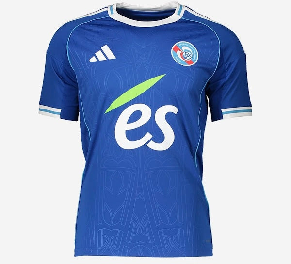 RC Strasbourg Home Jersey, Lightweight Athletic Performance Shirt for Soccer Fans 2025 2026